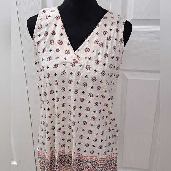 J. Jill Floral Sleeveless Beaded V-Neck Tunic  Size M - Picture 1 of 10